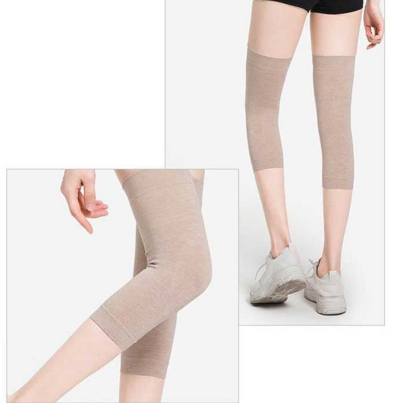 1 Cặp Băng Quấn Đầu Gối Giữ Ấm Bằng Cotton Dệt Kim Co Giãn Thoáng Khí Dành Cho Nam Nữ