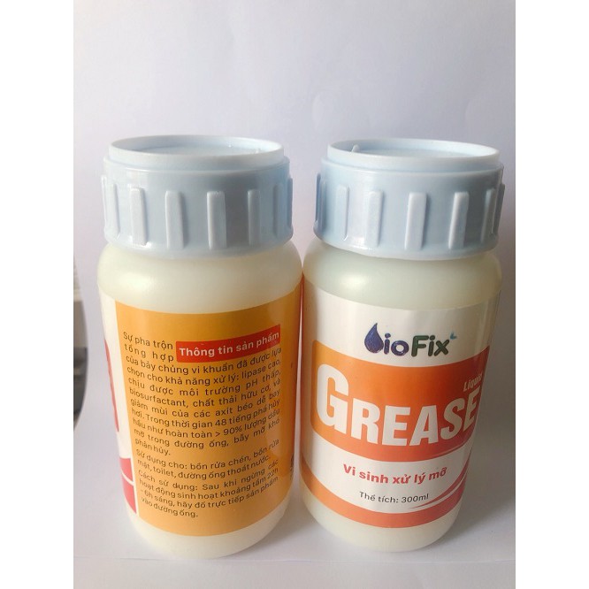 300 ml - Vi sinh xử lý mỡ, thông tắc bẫy mỡ, nghẹt ống, nhà hàng, khách sạn Biofix Grease dạng lỏng hiệu quả 90%
