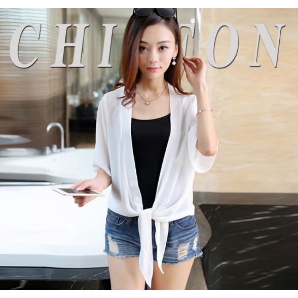 Aó lụa khoác nhẹ , cách điệu,chống năng nhẹ nhàng.văn phòng , đi chơi.áo voan nữ.enT shop89- 0356387660