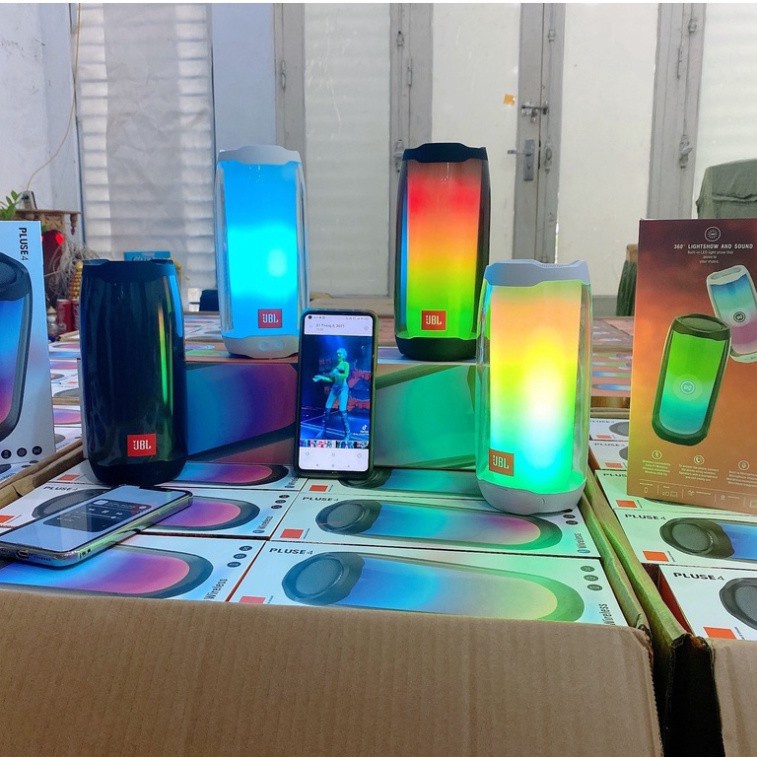 Loa Bluetooth PULSE 4 Đèn Led 360 Pin Cực Khoẻ Âm Thanh Chuẩn Bass Căng Đét SUVADO