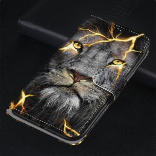 Ốp điện thoại da gập nam châm họa tiết động vật xinh xắn dành cho lg g8 thinq lg v40 v50 thinq