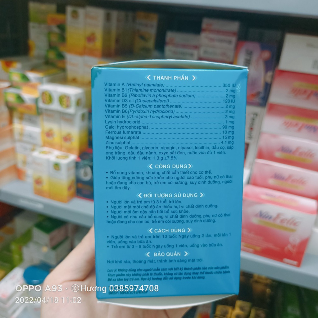 Multi Vitamin mineral bổ sung vitamin tổng hợp Phúc Vinh hộp 100 viên