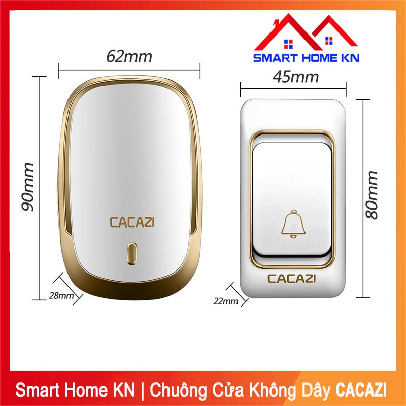 Chuông cửa báo khách không dây thông minh chống nước Cacazi K01