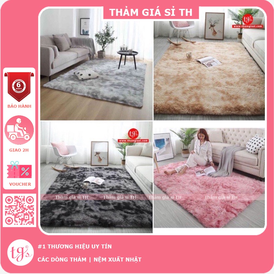 Thảm lông trải sàn Xù Loang cao cấp loại đế dày, trang trí trải sàn phòng khách, phòng ngủ - Thảm an toàn cho Bé(10 Màu)