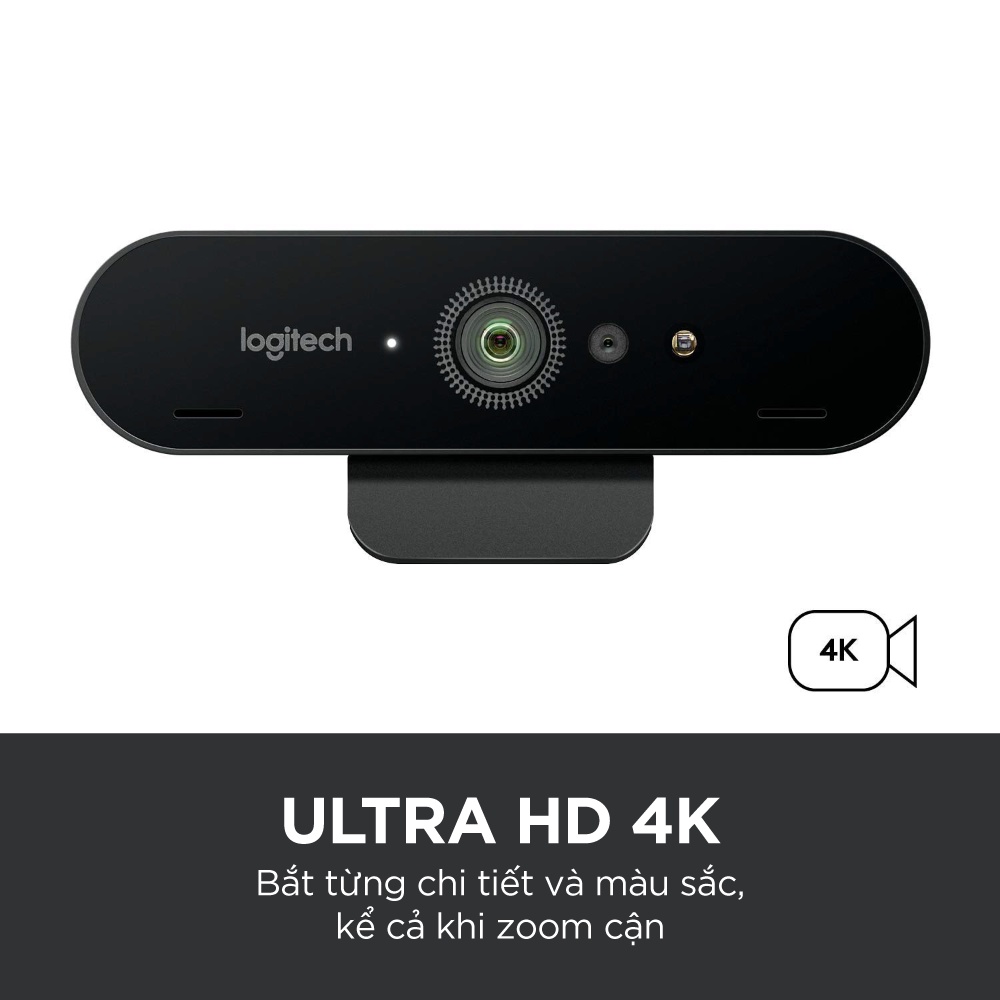 Webcam Logitech BRIO - 4K Ultra HD, tự động chỉnh sáng &amp; lấy nét, góc rộng 78 độ