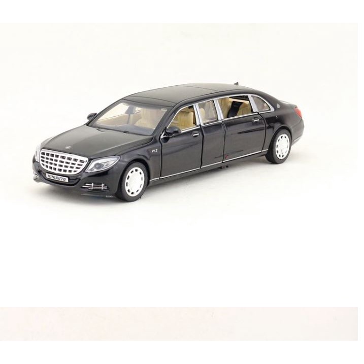 Mô hình xe Mercedes-Benz Maybach S650 kim loại 1:32 ô tô đồ chơi trẻ em âm thanh S600 Pullman oto mini vỏ sắt trưng bày
