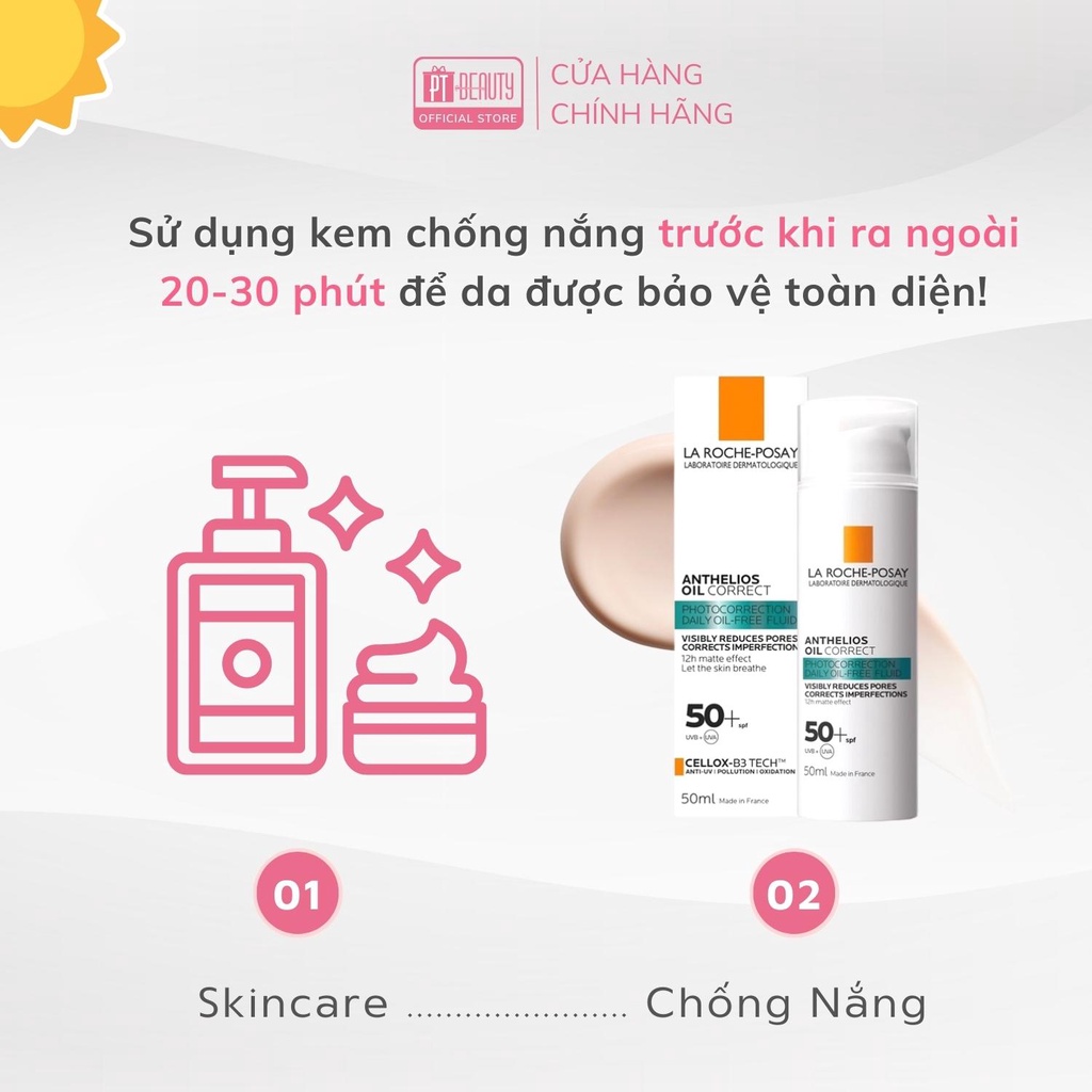 Kem chống nắng La Roche-Posay Anthelios Oil Correct Photocorrection Daily Gel Cream SPF50+ 50ml