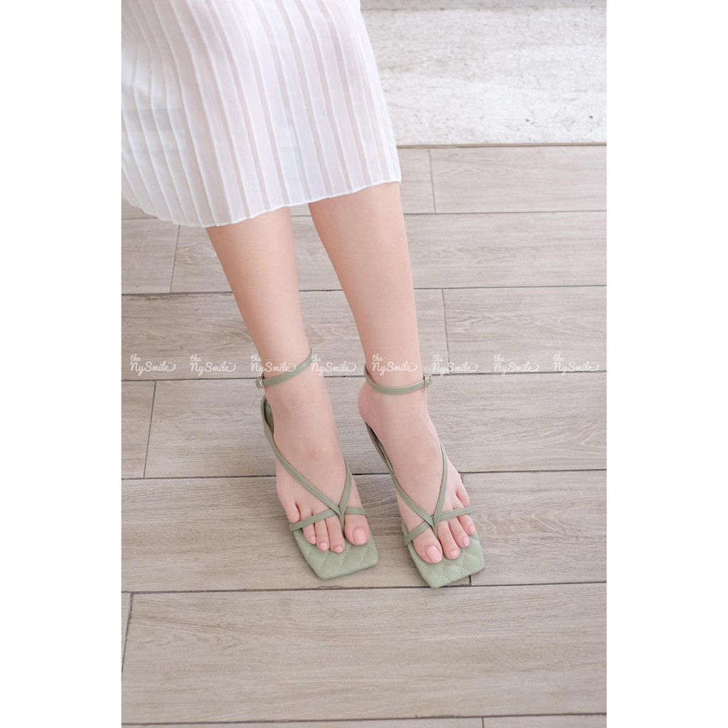 Giày sandal xỏ ngón lót dập chỉ - THENYSMILE - Vuitonn 2