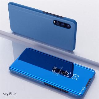 Hsm mirror huawei nova 7i / samsung galaxy note 10 lite / note 10 plus / note 9 casing stand auto sleep clear view flip mirror casing