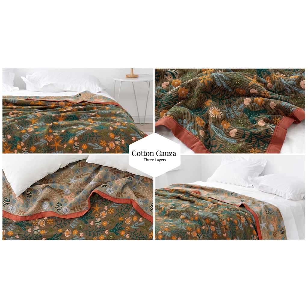 Chăn 100% Cotton Muslin Mềm Mại Thoáng Khí Đa Năng