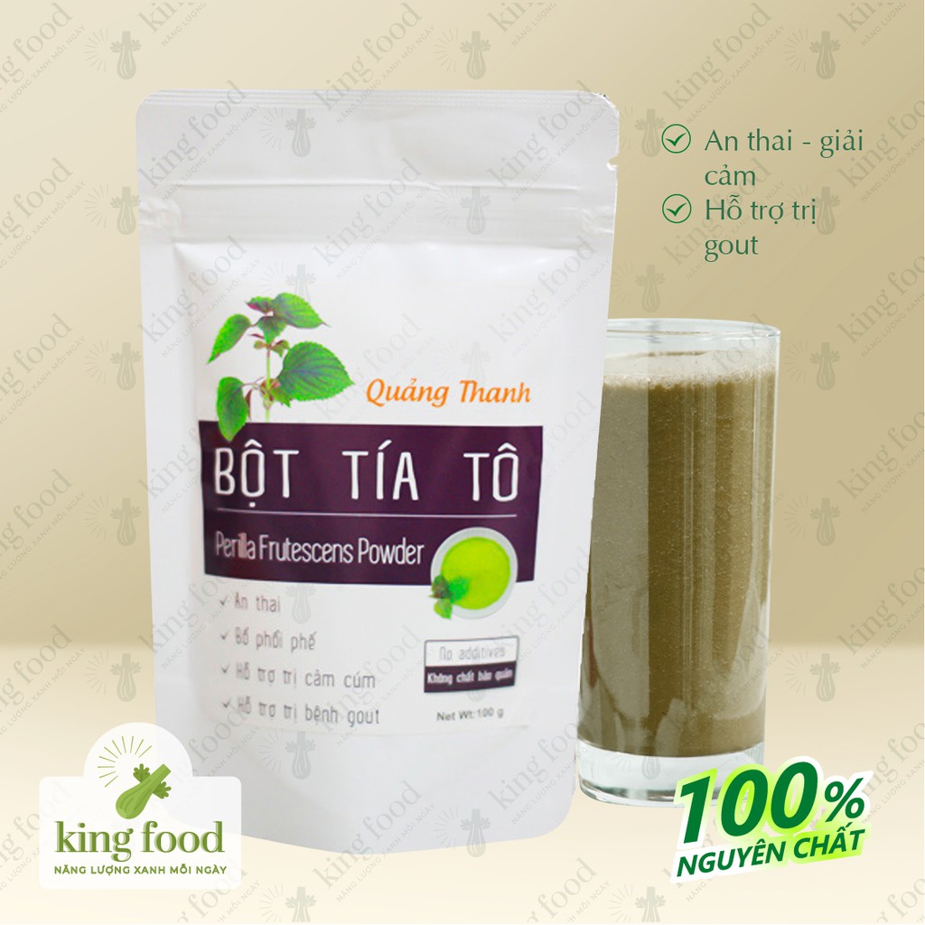 Bột tía tô nguyên chất Quảng Thanh giúp đánh tan bệnh gout, vị cứu tinh của bà bầu - Túi 100g