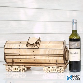 HỘP QUÀ TẶNG TẾT HỘP ĐỰNG RƯỢU ĐỘC ĐÁO SANG TRỌNG BẰNG GỖ - MẪU TÀU LỬA