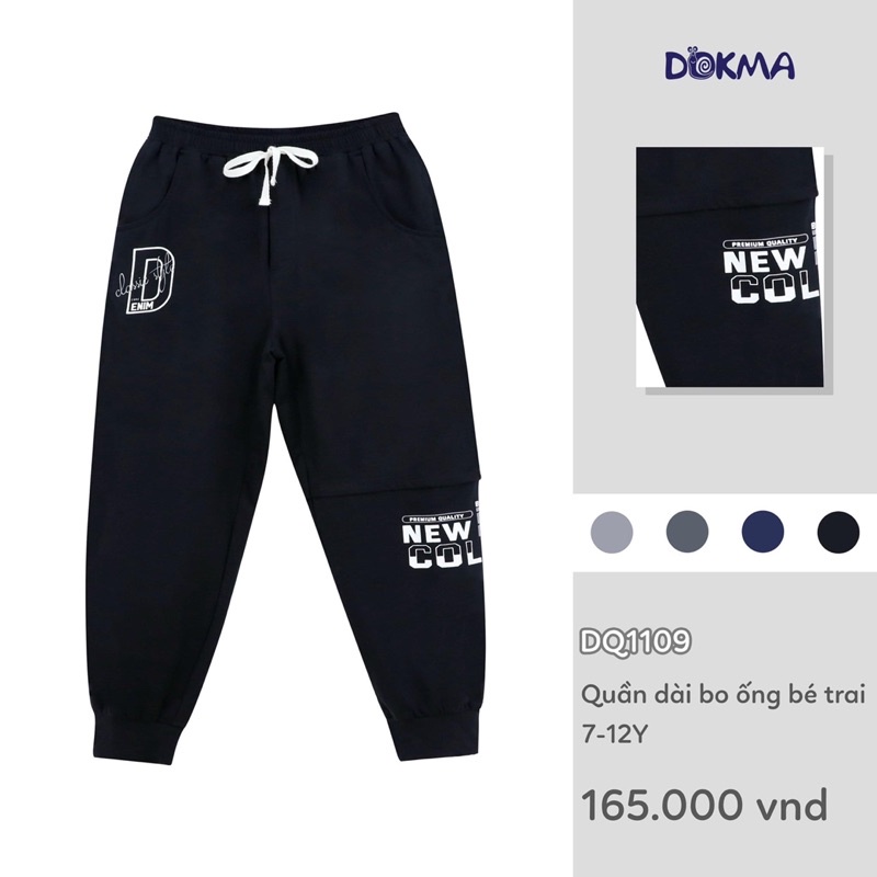 Quần dài bo ống bé trai Dokma (7-12y)