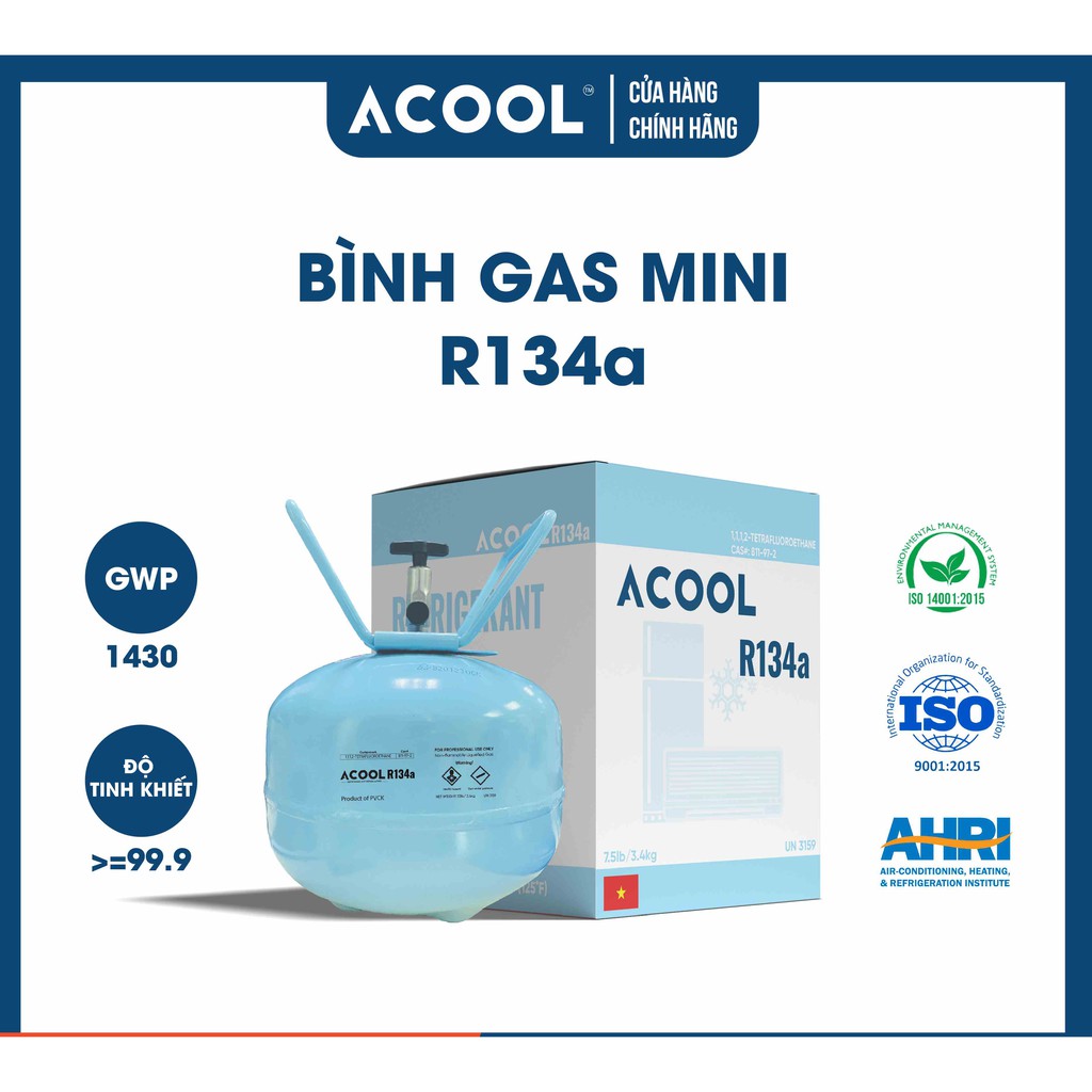 [COMBO GAS LẠNH LỚN+MINI] ACOOL R134a 3.4kg+ACOOL R32 10kg_TẶNG KÈM TÚI VỆ SINH MÁY LẠNH HOẶC DÂY SẠC GAS