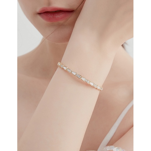 Vòng tay nữ Lyz and Liam Serpenti Viper L&amp;L Cuff Rose Gold LL2019RG - Gift Box Hộp quà tặng nơ đỏ