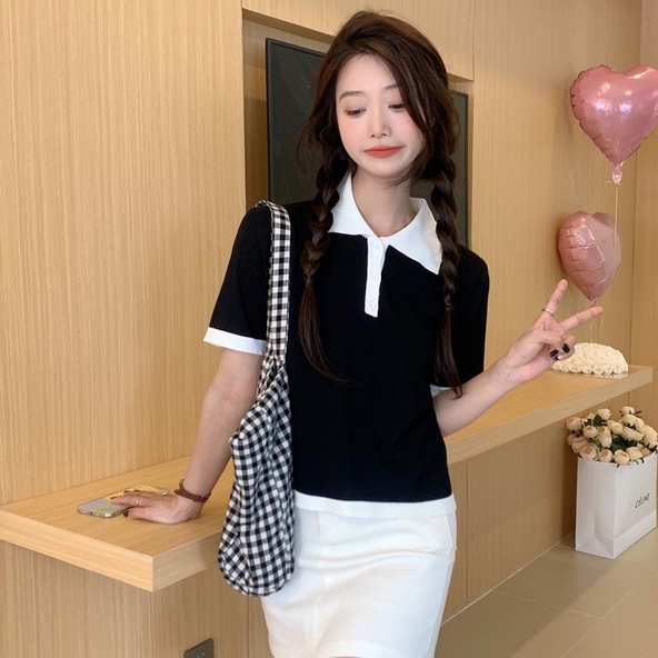 Áo Thun POLO Dệt Kim Tay Ngắn Thiết Kế Trẻ Trung Cá Tính