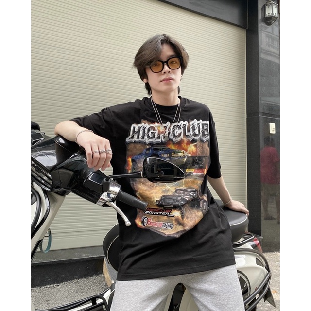 Áo Thun BIG TRUCK Tay Lỡ Unisex Nam/Nữ Đen/Trắng Cổ Tròn - HIGHCLUB Brand Chính Hãng