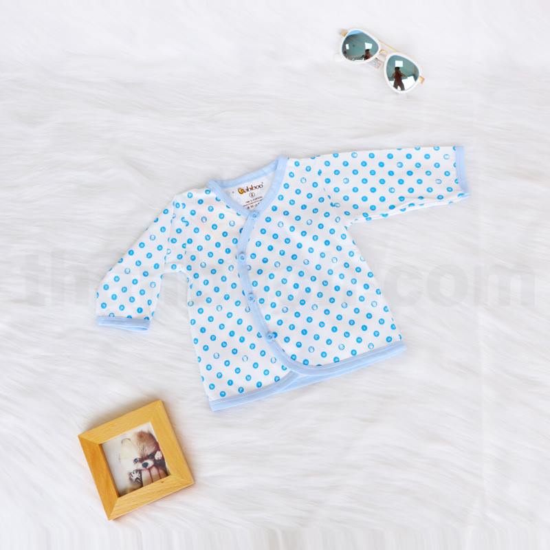 Áo Sơ Sinh Cổ Tim Chấm Bi Babiboo Chất Cotton dày dặn Cho Bé - BB49