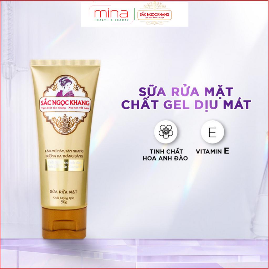 Sữa Rửa Mặt SẮC NGỌC KHANG công thức Gel dịu mát + hạt tinh thể vitamin E giúp làm sạch dịu nhẹ & không làm khô da