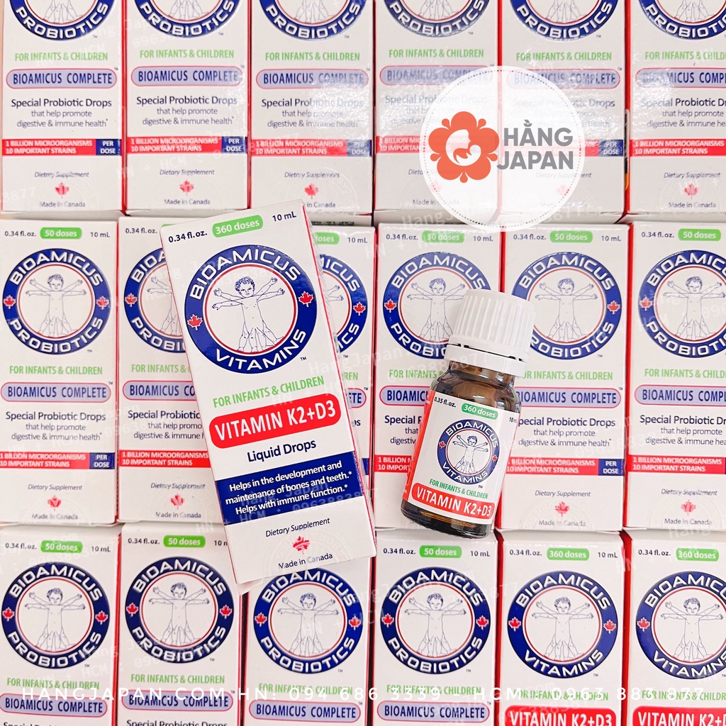 Men vi sinh 10 chủng BioAmicus Complete & Vitamin K2+D3 10 ml cho bé