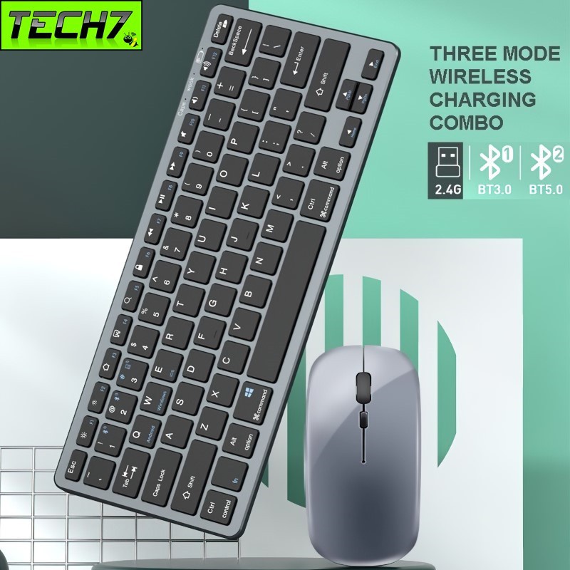 ☫♗Bộ Bàn phím chuột không dây mini WLK616 - pin sạc đa kết nối bluetooth 5.0 + 3.0 Usb wireless 2.4G