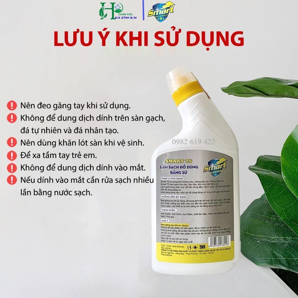 Nước tẩy rửa đồ sứ Smart Tẩy Lavabo, Tẩy Bồn Cầu, Bồn Tắm, Rửa