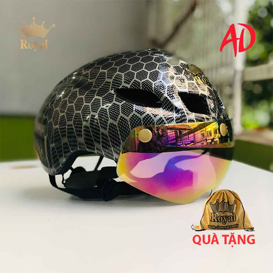 Mũ xe đạp Royal md16 chính hãng tem tổ ong 05 giống poc 01, bảo hành 12 tháng, tặng túi vải