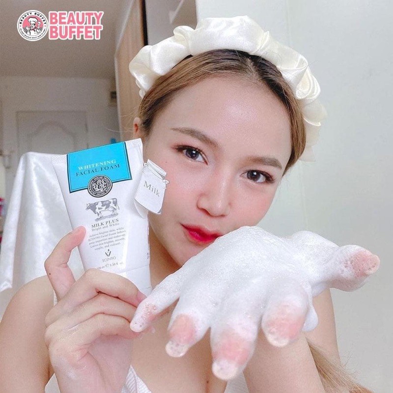 Sữa rữa mặt bò tạo bọt sáng da Beauty Buffet Scentio Milk Plus Thái Lan 100ml