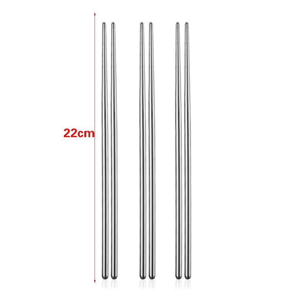 Bộ 3 Đôi Đũa Inox Chống Trượt Tiện Dụng Cho Gia Đình
