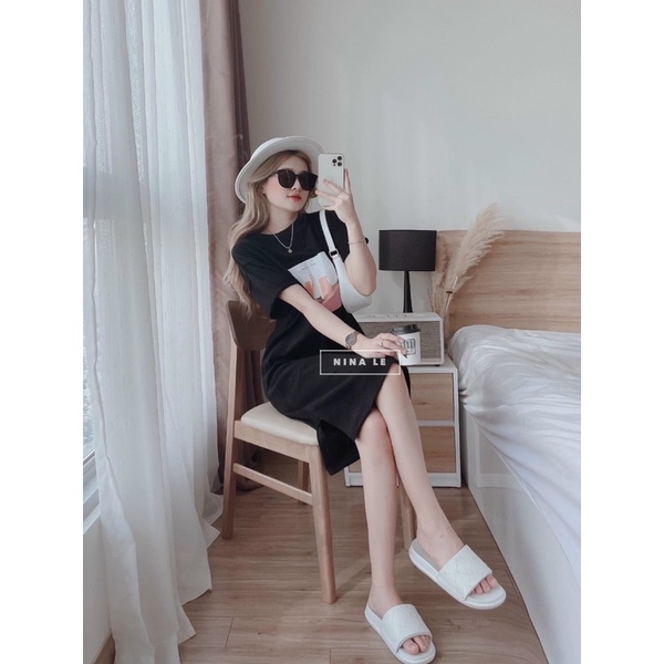 Váy thun dáng rộng in họa tiết xinh xắn cá tính dành cho nữ | BigBuy360 - bigbuy360.vn