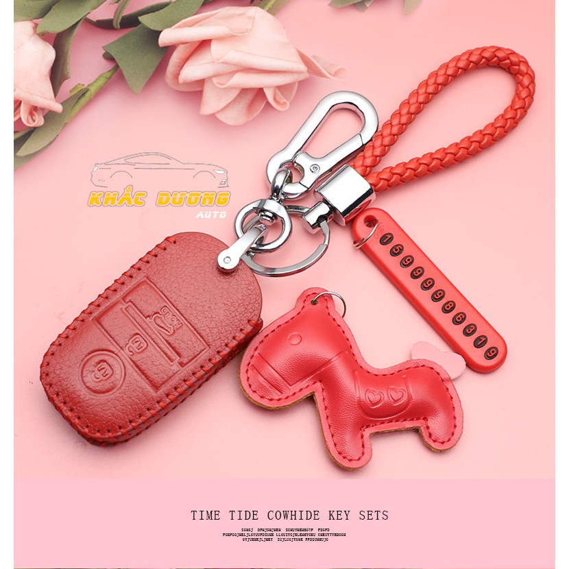 Bao da chìa khoá Kia Cerato Seltos Sorento Morning nữ tính dễ thương