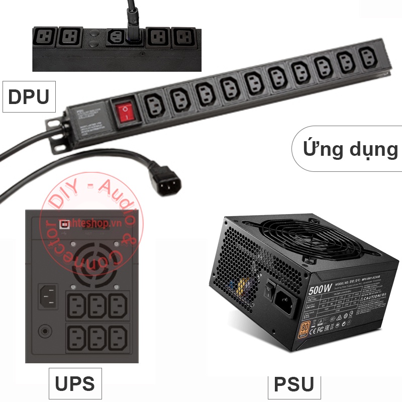 Dây nguồn PSU C13-C14 3x1mm chịu tải 2500W 1.5 mét