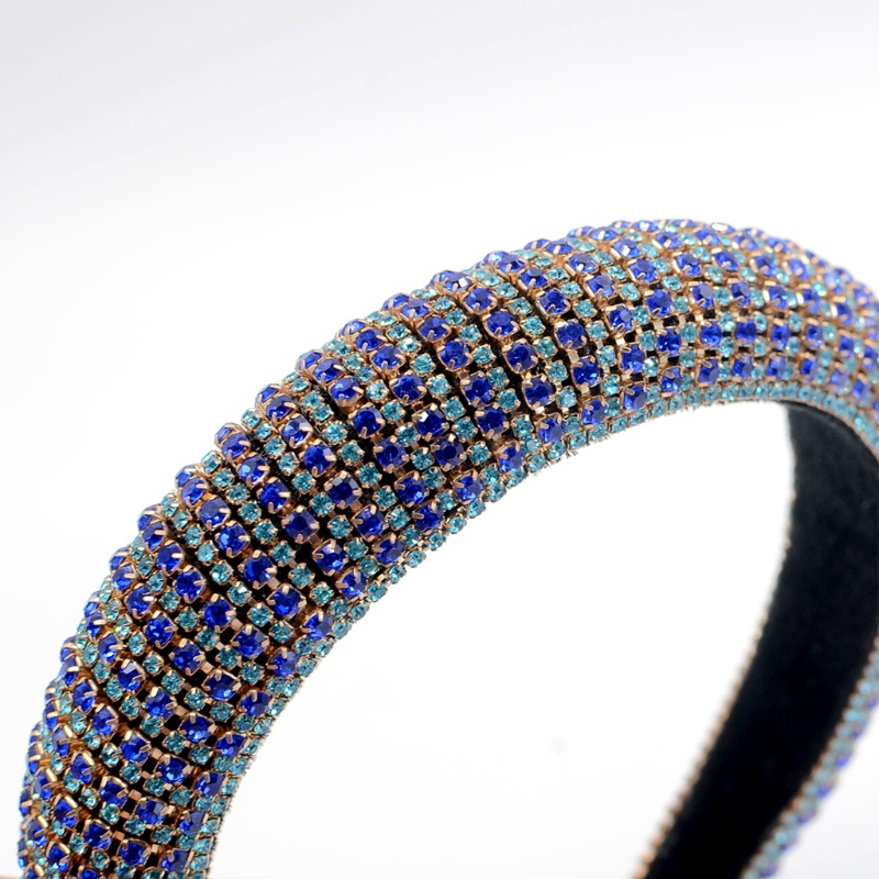 Flgo Băng Đô Đệm Mút Xốp Đính Đá Lấp Lánh Nhiều Màu Sắc Phong Cách Baroque