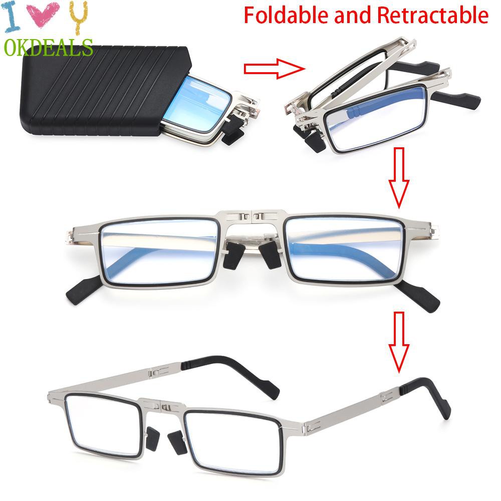 Kính đọc sách chống ánh sáng xanh chống tia UV400 có thể gập lại nhỏ gọn tiện dụng cho nam và nữ