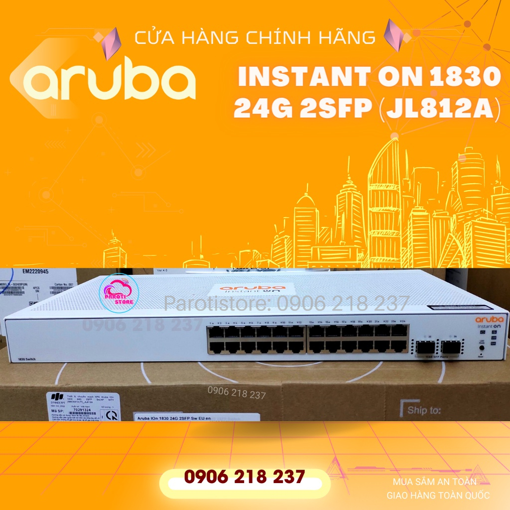 Bộ chia mạng Switch Aruba Instant On 1830 24G 2SFP JL812A _chính hãng, mới 100%