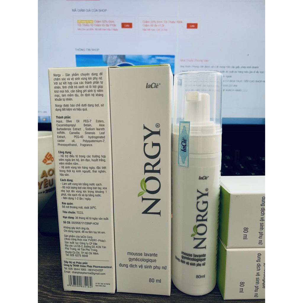 Dung dịch vệ sinh phụ nữ Norgy chính hãng