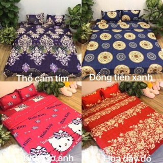 trọn bộ ga chun Chăn Hè cotton Poly 5 món -> được chọn mẫu /size