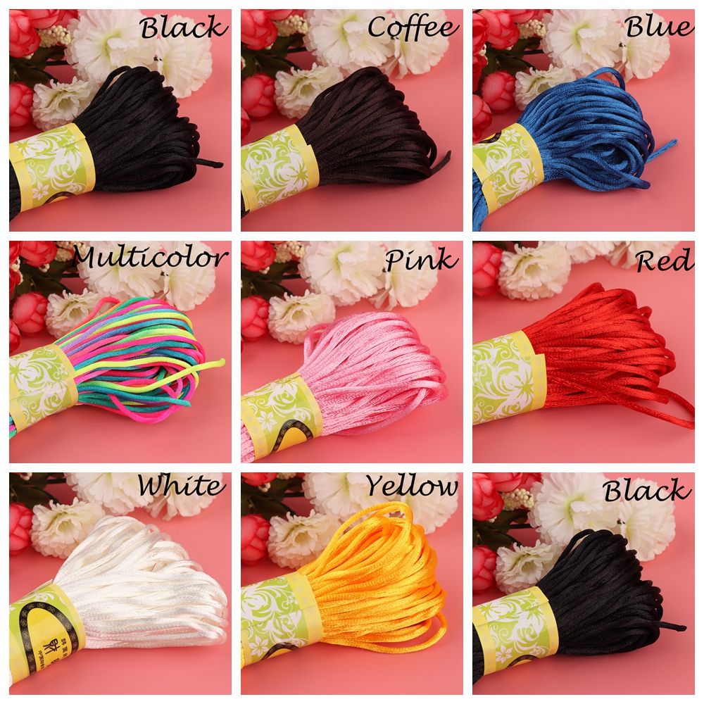 Cuộn dây vải lụa satin 2mm mềm mại dài 20m nhiều màu dùng làm đồ thủ công