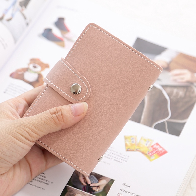 Ví Da PU 24 Ngăn Đựng Thẻ Phong Cách Hàn Quốc Cho Nữ