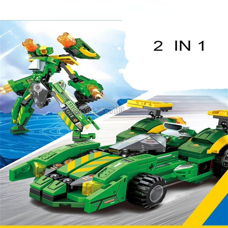 Đồ chơi Lắp ráp Mô hình Sembo 103280-103283 817pcs 4in2 Deformation Transformation Robot Speed Rally Racing Car