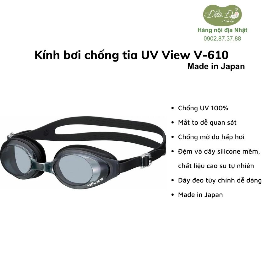 [made in Japan - nhiều màu] kính bơi Nhật chống tia UV, chống sương mù hiệu View - hàng nội địa Nhật