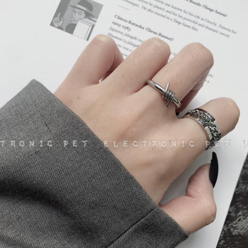 Nhẫn Đeo Ngón Trỏ Dạng Xích Phong Cách Hip Hop Hàn Quốc 19777