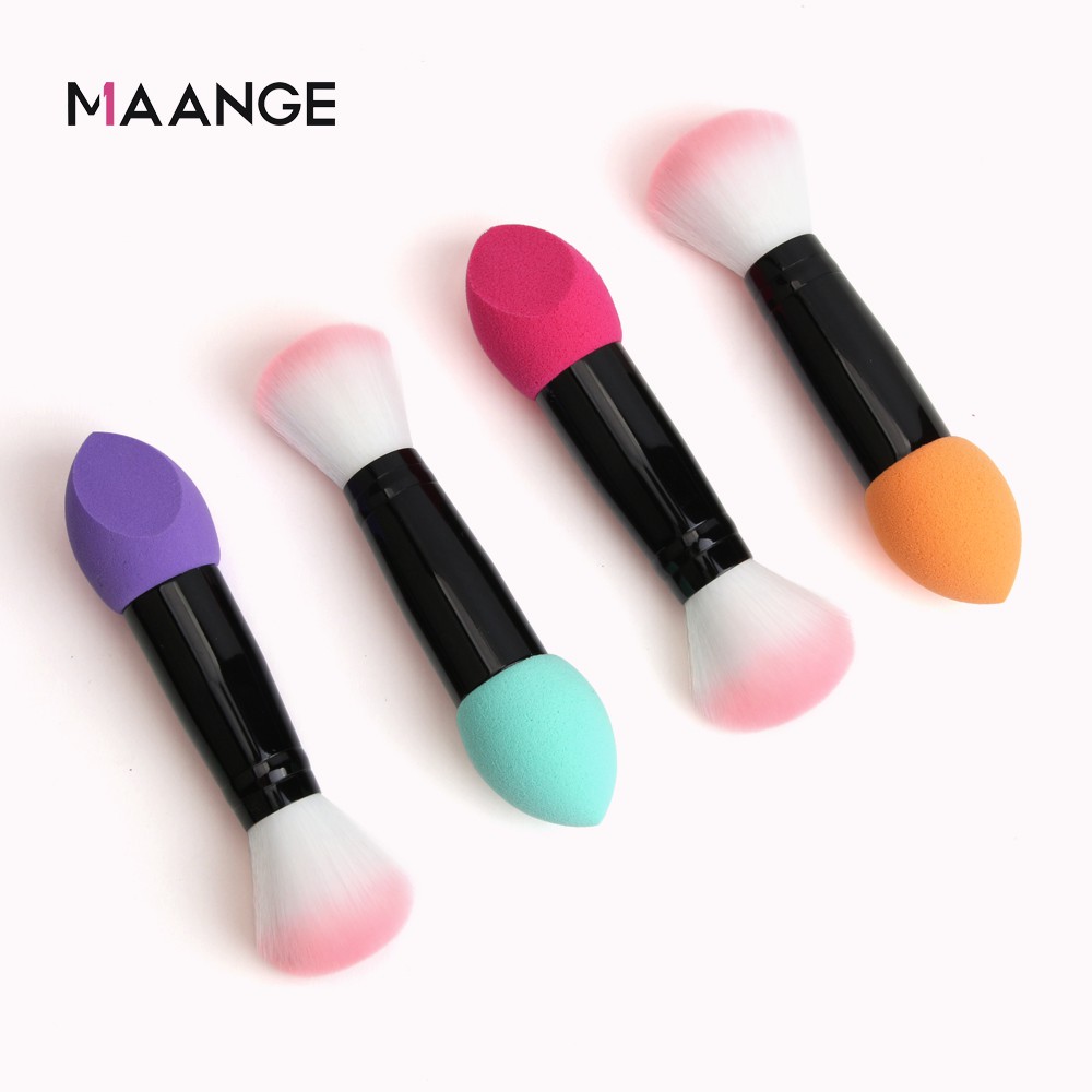 Bộ Cọ Trang Điểm Và Mút Trang Điểm Maange 2 Trong 1 Thiết Kế Đầu Bọt Biển Tiện Dụng
