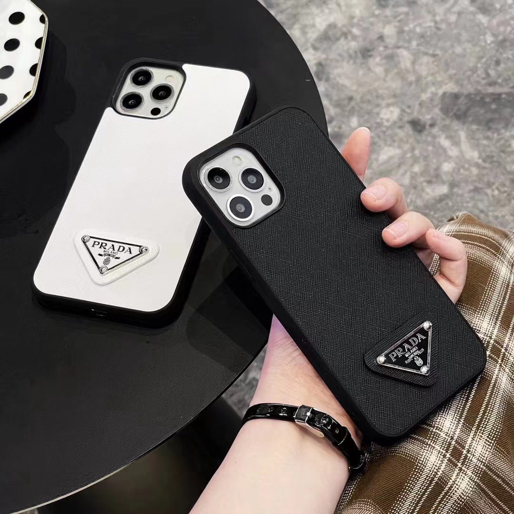 Ốp Lưng PRADA Chất Liệu Da Sang Trọng Cho iphone 14 13 12 pro max XR XS 7P