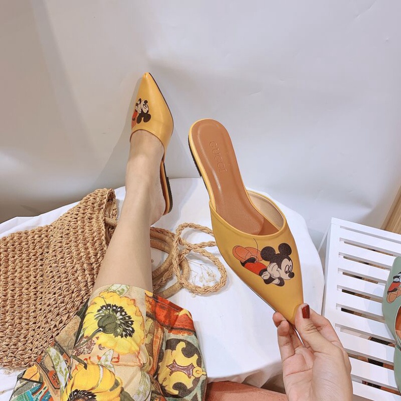 [HCM] Dép sục nữ, dép sục mũi nhọn in hình MICKEY nhiều màu SKUG-07