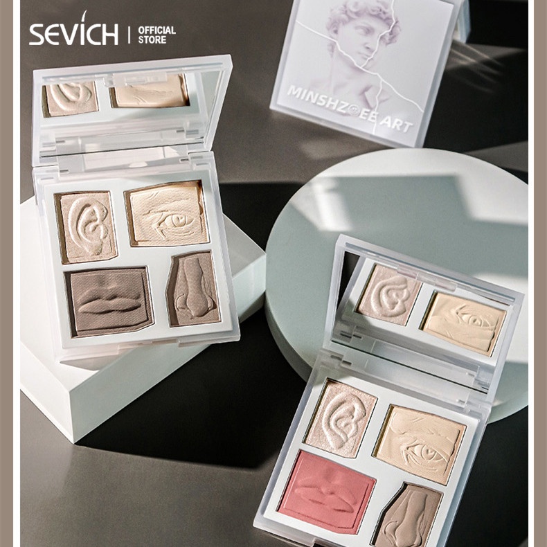 Bảng phấn tạo khối SEVICH với 4 màu trang điểm làm sáng da 10g