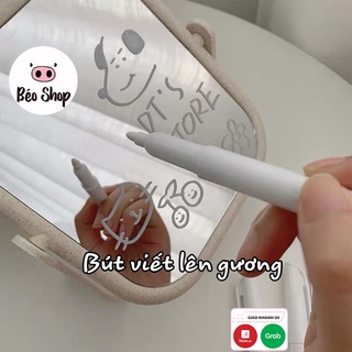 Bút viết lên gương , bề mặt kính , mực màu trắng dễ tẩy xoá
