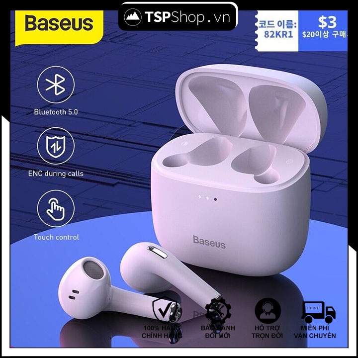 Tai nghe Baseus Bowie E8 không dây hỗ trợ định vị, độ trễ thấp