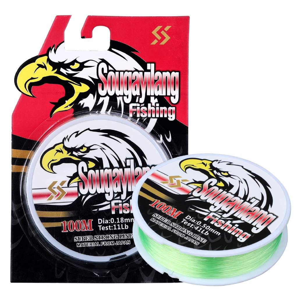 Dây câu cá Sougayilang bằng sợi nylon Monofilament mịn 11-41LB 100M phù hợp cho câu cá nước mặn và nước ngọt