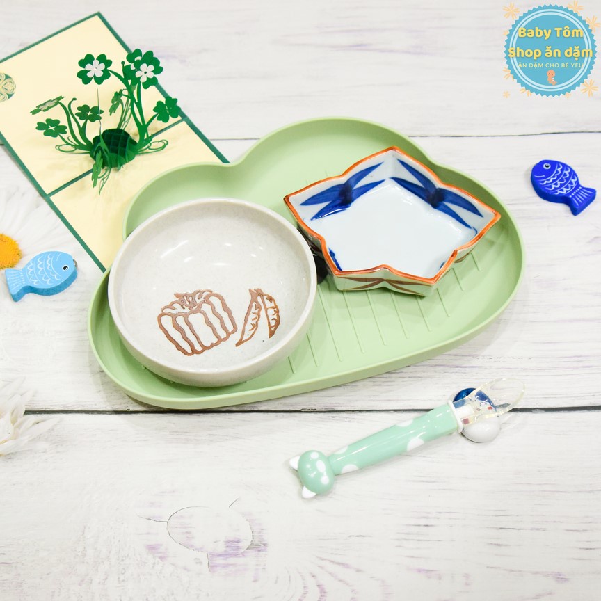 Combo bát ăn dặm gốm Nhật NPP Baby Tôm